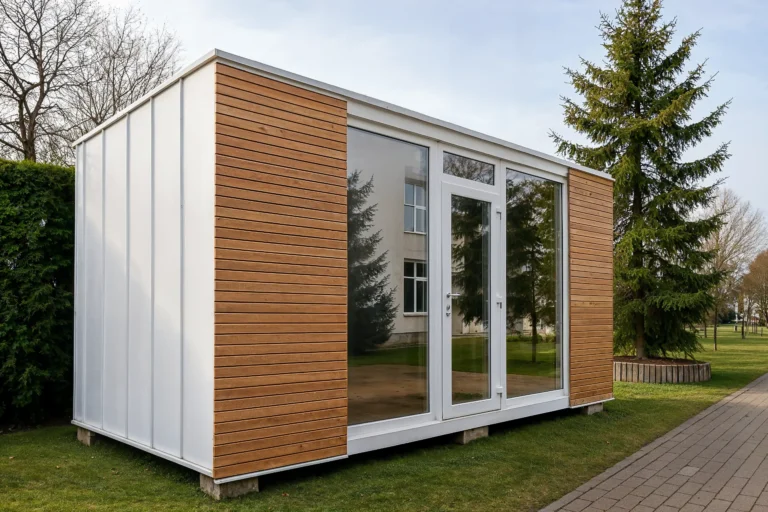 boxtainer - kontener biurowy - pawilon biurowy - kontener z drewnianą elewacją i witryną (9)